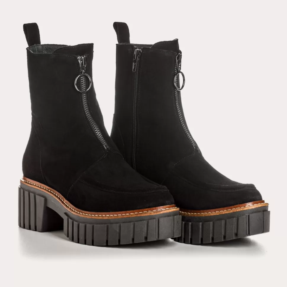 Boots^Reqins Boots Bowen Cuir Velours Noir, Noir