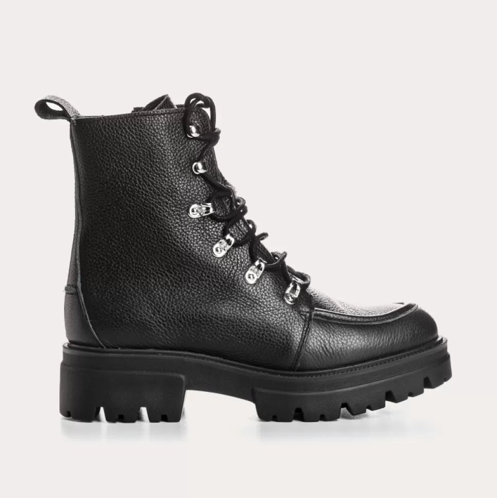 Boots^Reqins Boots Devon Cuir Graine Noir, Noir