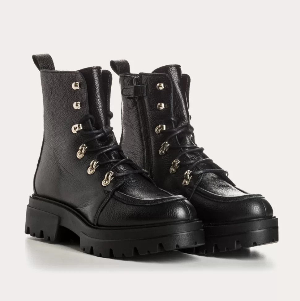 Boots^Reqins Boots Devon Cuir Graine Noir, Noir