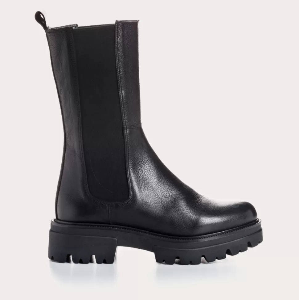 Boots^Reqins Boots Devora Cuir Graine Noir, Noir