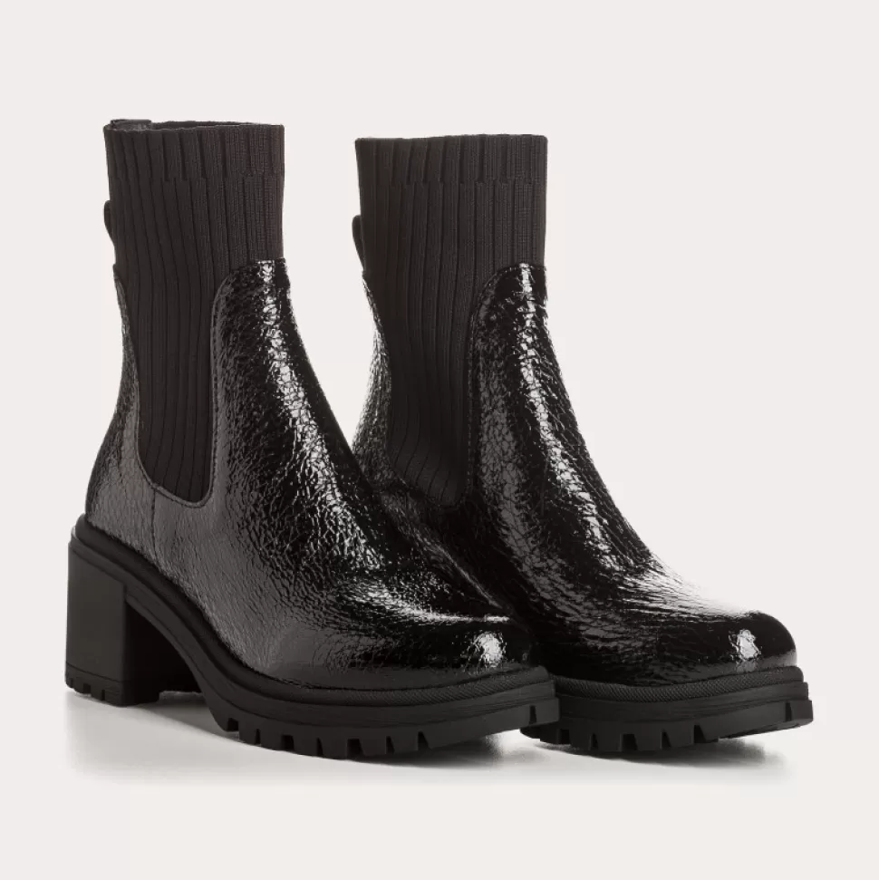 Boots^Reqins Boots Dita Vernis Graine Noir, Noir