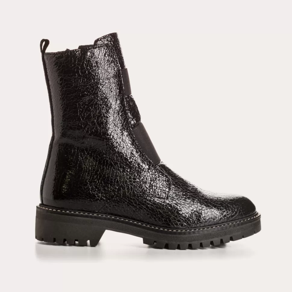 Boots^Reqins Boots Dusky Vernis Graine Noir, Noir