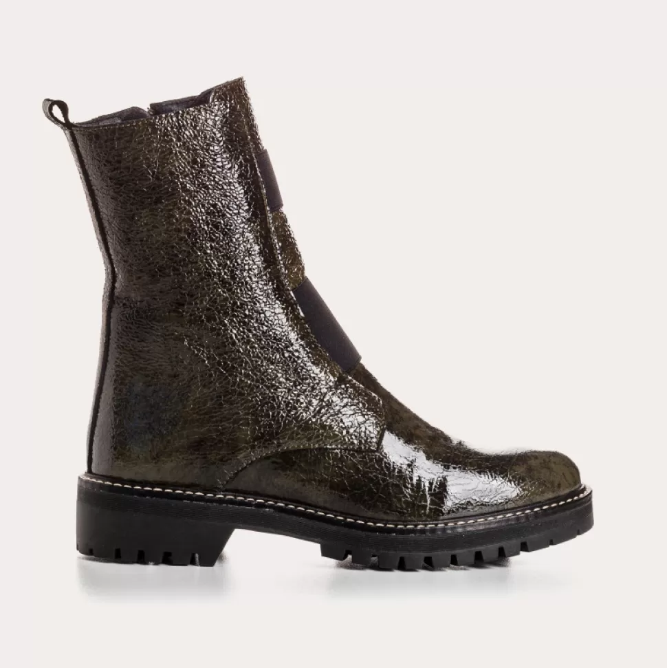 Boots^Reqins Boots Dusky Vernis Graine Vert, Kaki