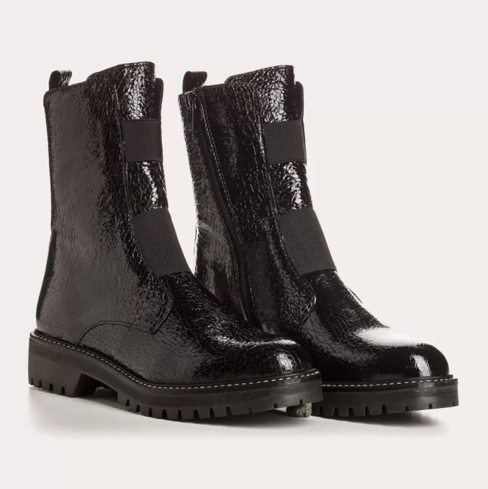 Boots^Reqins Boots Dusky Vernis Graine Noir, Noir