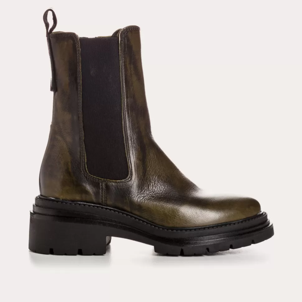 Boots^Reqins Boots Elba Vintage Vert, Kaki
