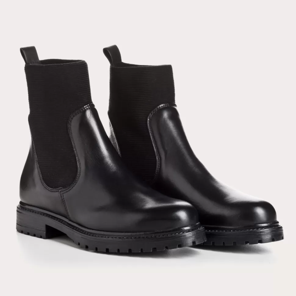 Boots^Reqins Boots Evelyn Cuir Noir, Noir