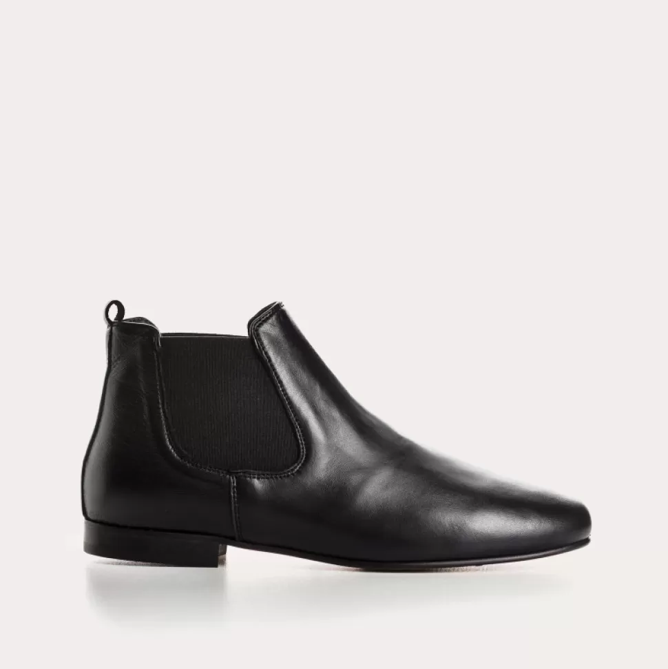 Boots^Reqins Boots Lizette Cuir Noir, Noir