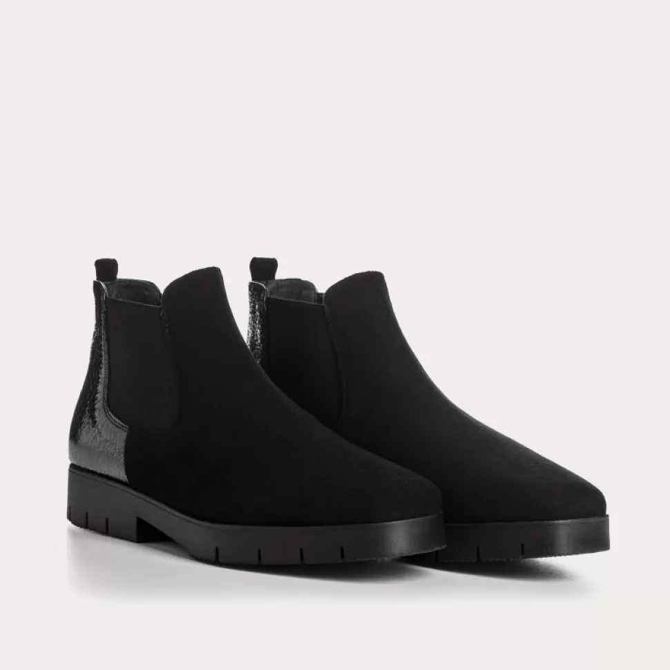 Boots^Reqins Boots Mopal Cuir Velours/V Graine Noir, Noir