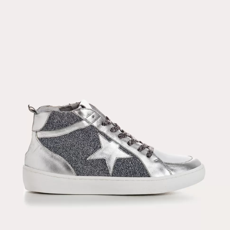 Baskets^Reqins Brittany Mix Lurex Argent, Metallique