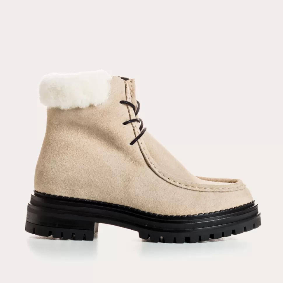 Derbies^Reqins Derbies Fado Cuir Velours Beige, Beige