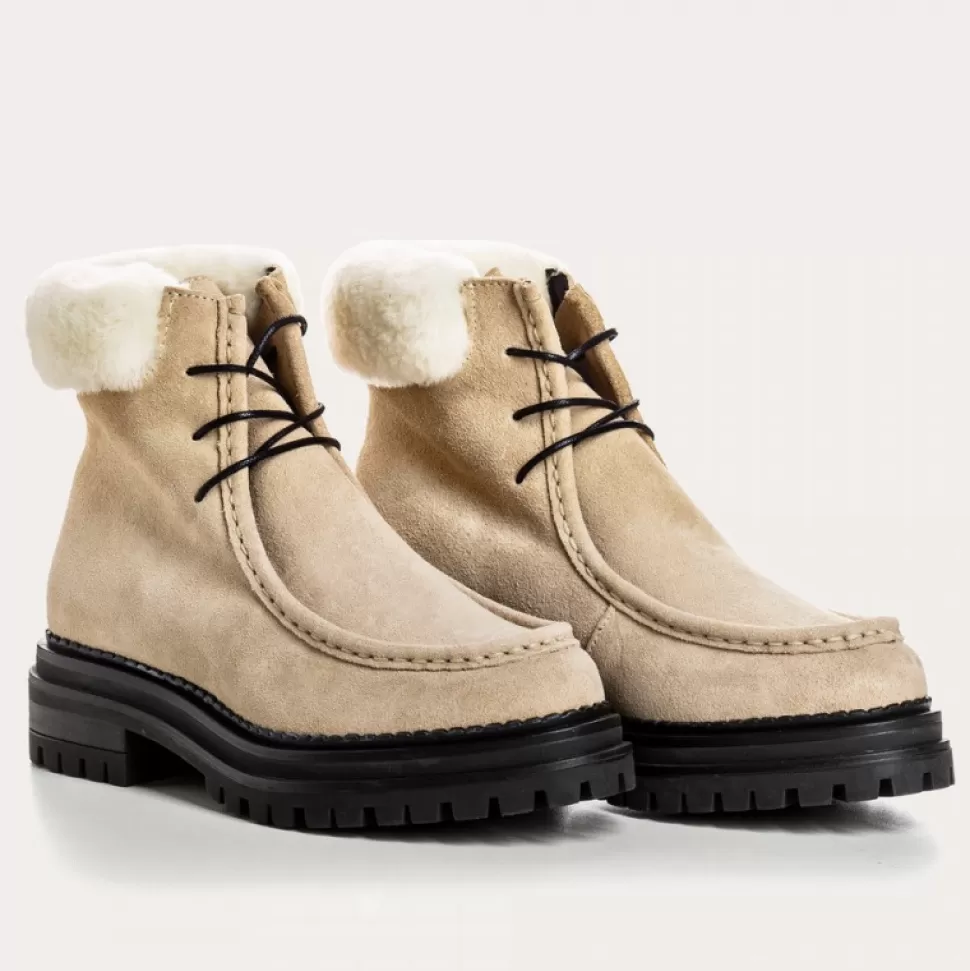 Derbies^Reqins Derbies Fado Cuir Velours Beige, Beige