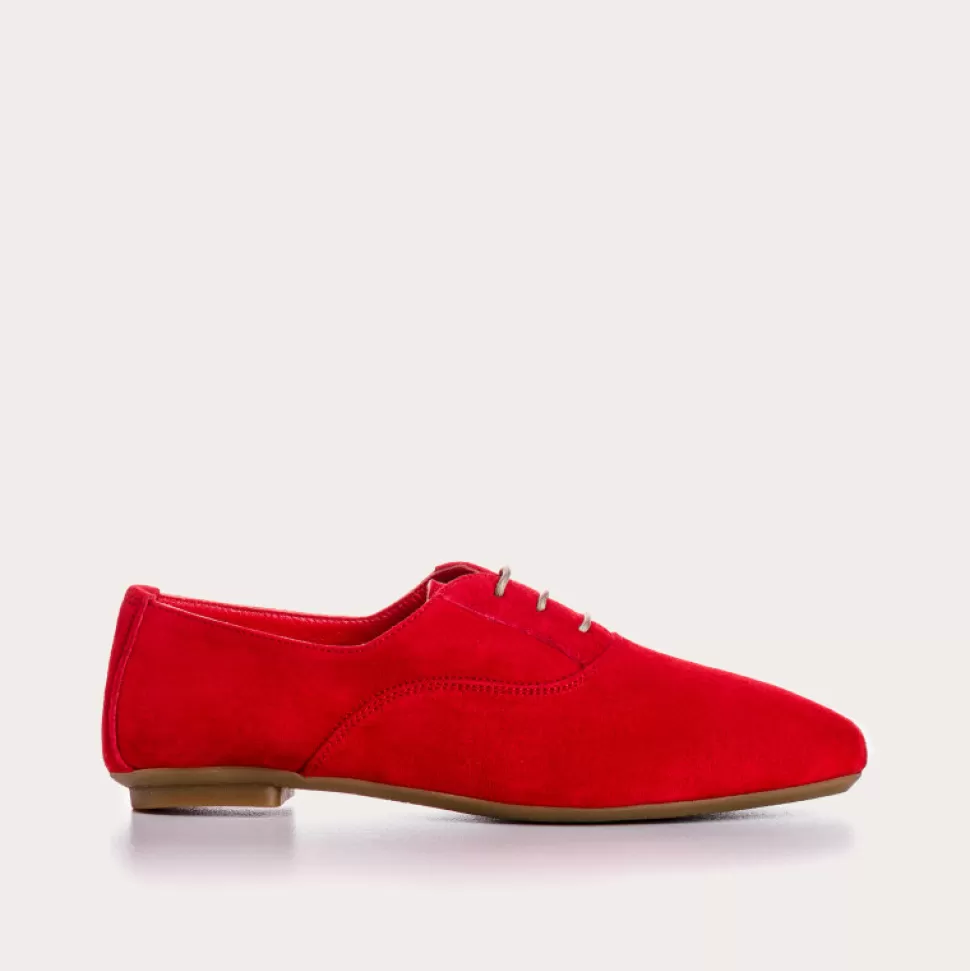 Derbies^Reqins Derbies Hydra Cuir Velours Cc Rouge, Rouge