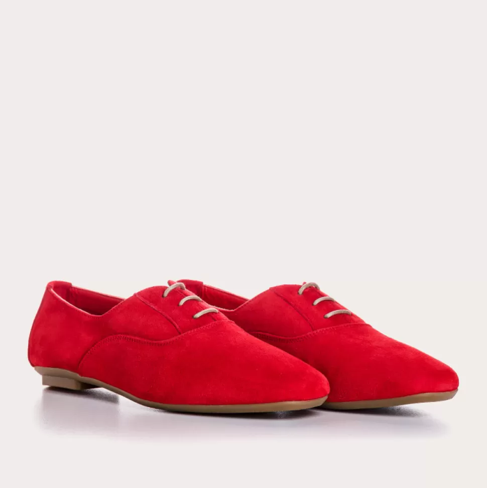 Derbies^Reqins Derbies Hydra Cuir Velours Cc Rouge, Rouge