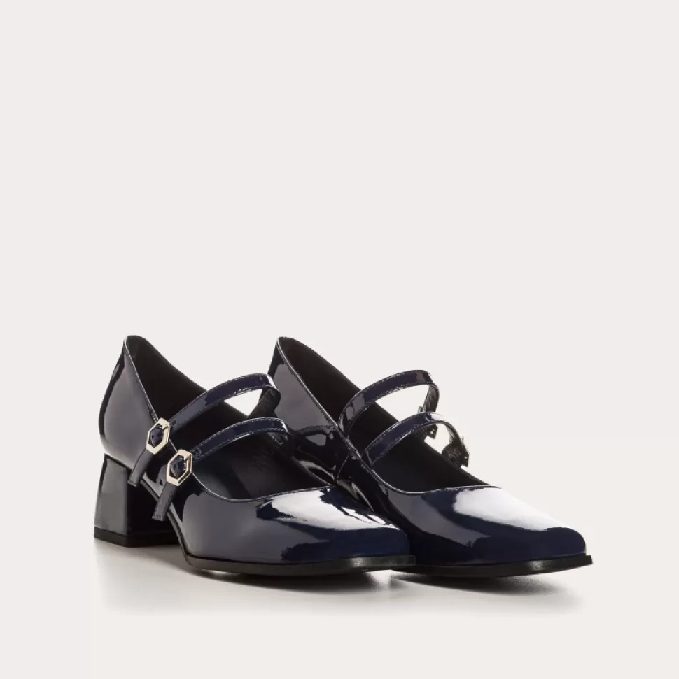 Escarpins^Reqins Escarpins Lizzo Vernis Bleu, Nuit