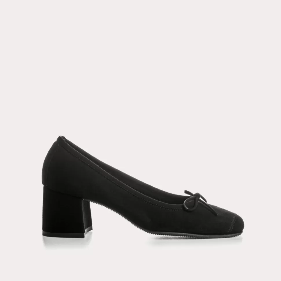Escarpins^Reqins Escarpins Madame Cuir Velours Noir, Noir