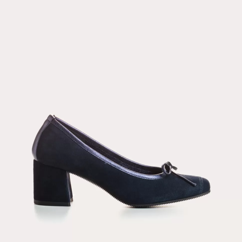 Escarpins^Reqins Escarpins Madame Cuir Velours/Eclat Bleu, Nuit