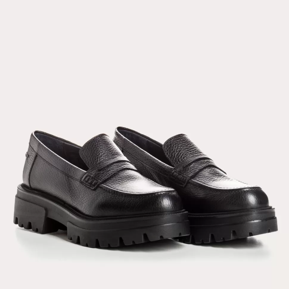 Mocassins^Reqins Mocassins Alabama Cuir Graine Noir, Noir