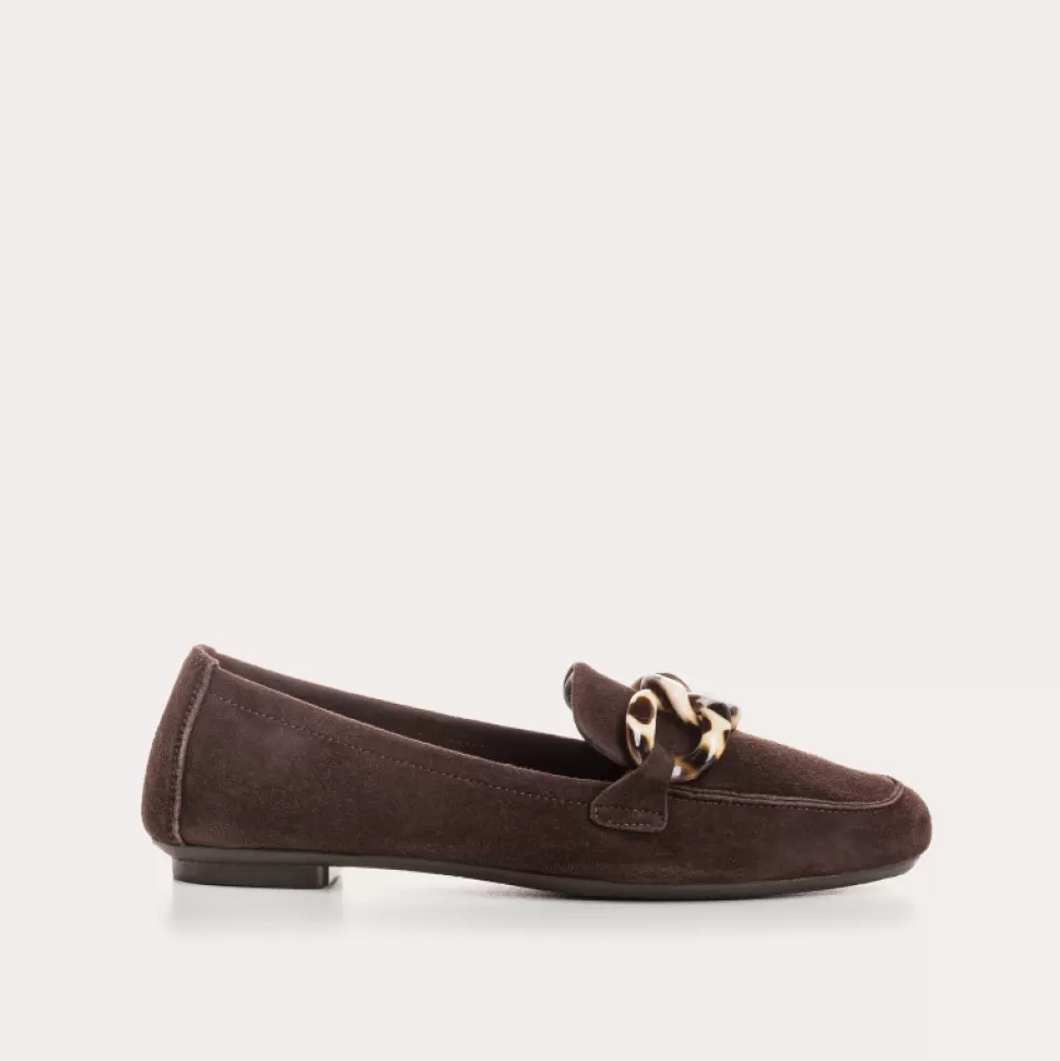 Mocassins^Reqins Mocassins Hanissa Cuir Velours Marron, Marron