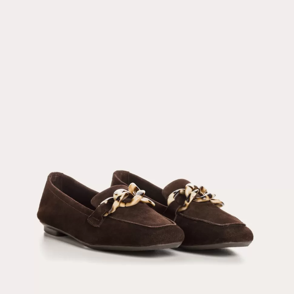 Mocassins^Reqins Mocassins Hanissa Cuir Velours Marron, Marron