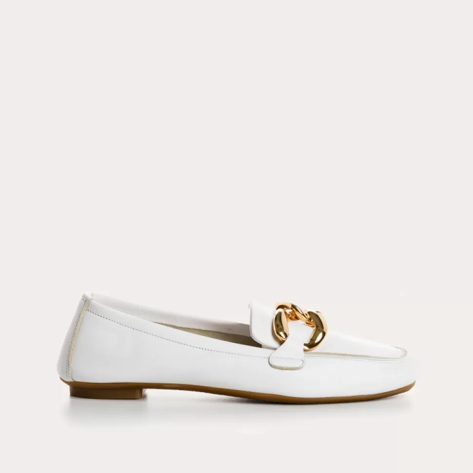Mocassins^Reqins Mocassins Haster Cuir Blanc, Blanc