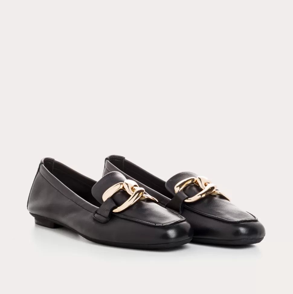 Mocassins^Reqins Mocassins Haster Cuir Noir, Noir
