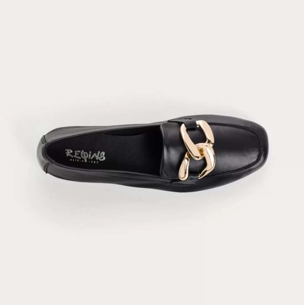 Mocassins^Reqins Mocassins Haster Cuir Noir, Noir