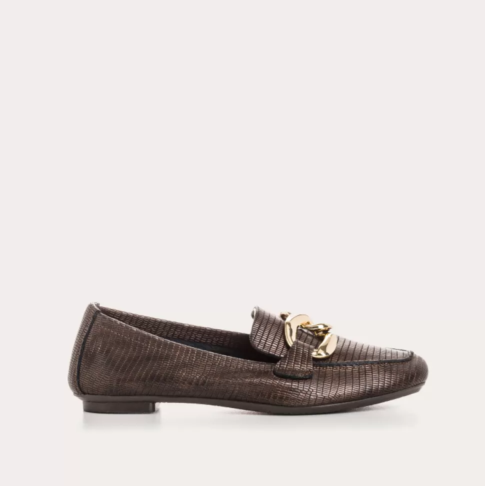 Mocassins^Reqins Mocassins Haster Lezard Marron, Marron