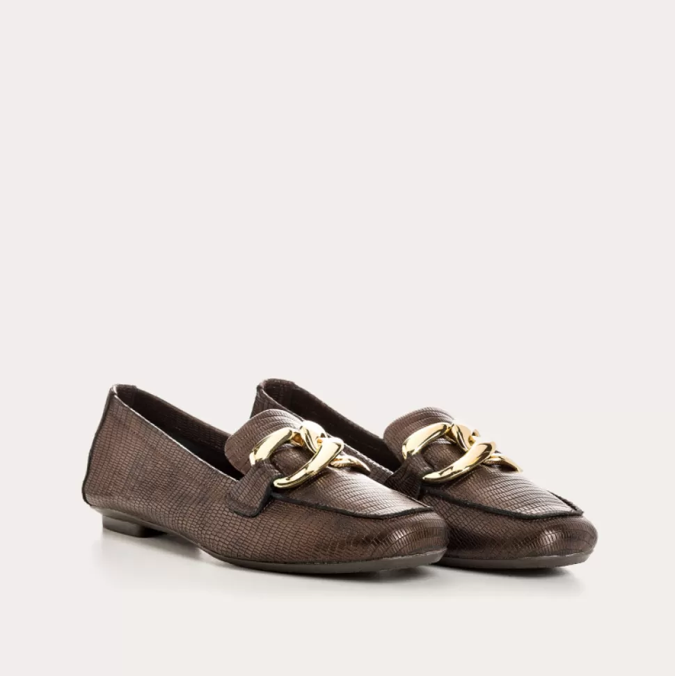 Mocassins^Reqins Mocassins Haster Lezard Marron, Marron