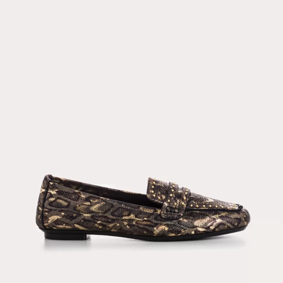 Mocassins^Reqins Mocassins Helodie Cobra Metal Marine, Animalier