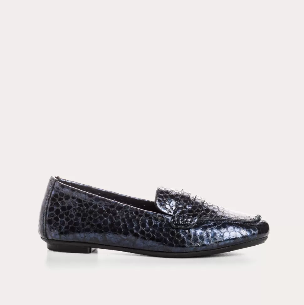 Mocassins^Reqins Mocassins Hema Caiman Bleu, Nuit