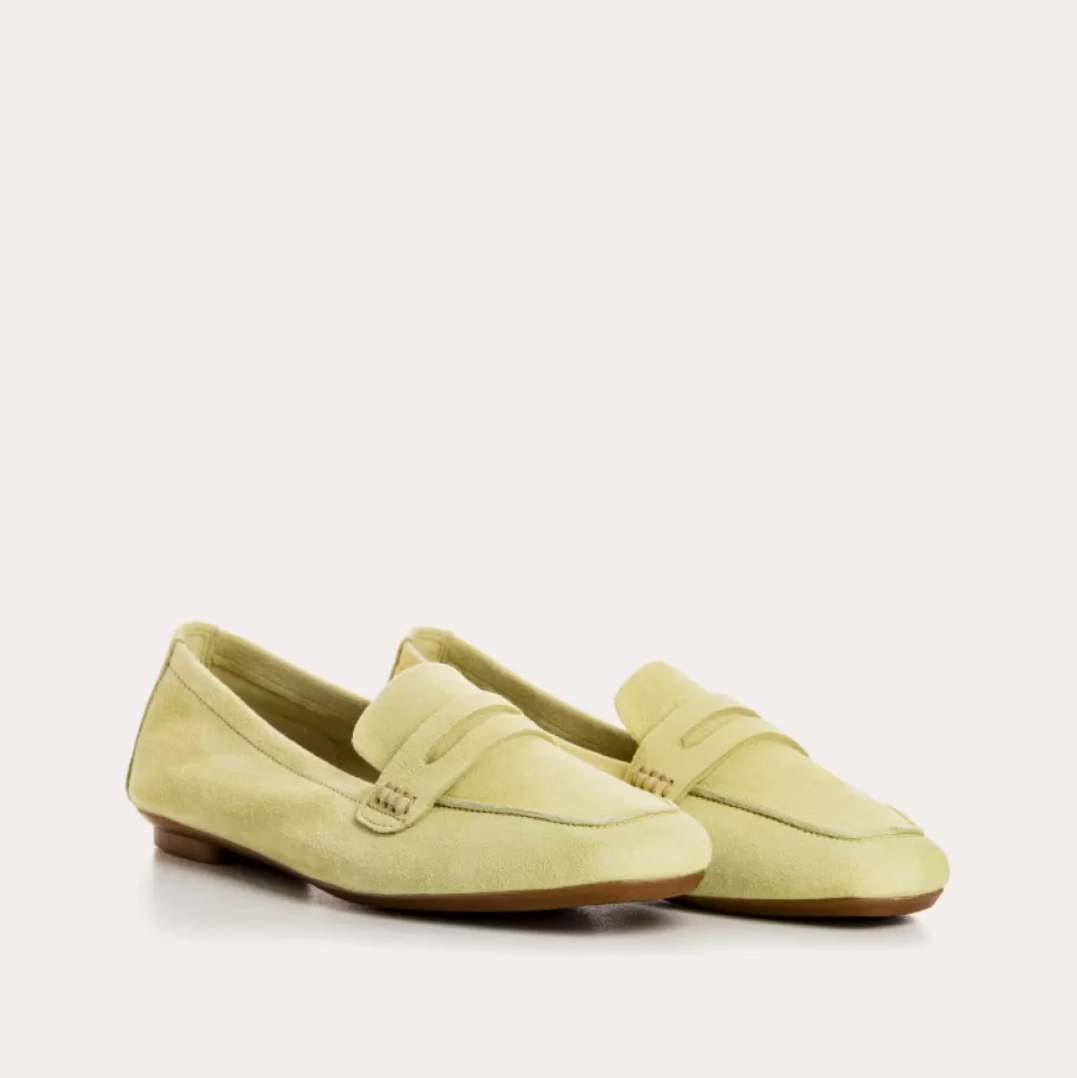 Mocassins^Reqins Mocassins Hema Cuir Velours Jaune, Lime