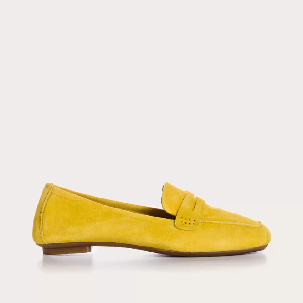 Mocassins^Reqins Mocassins Hema Cuir Velours Cc Jaune, Jaune