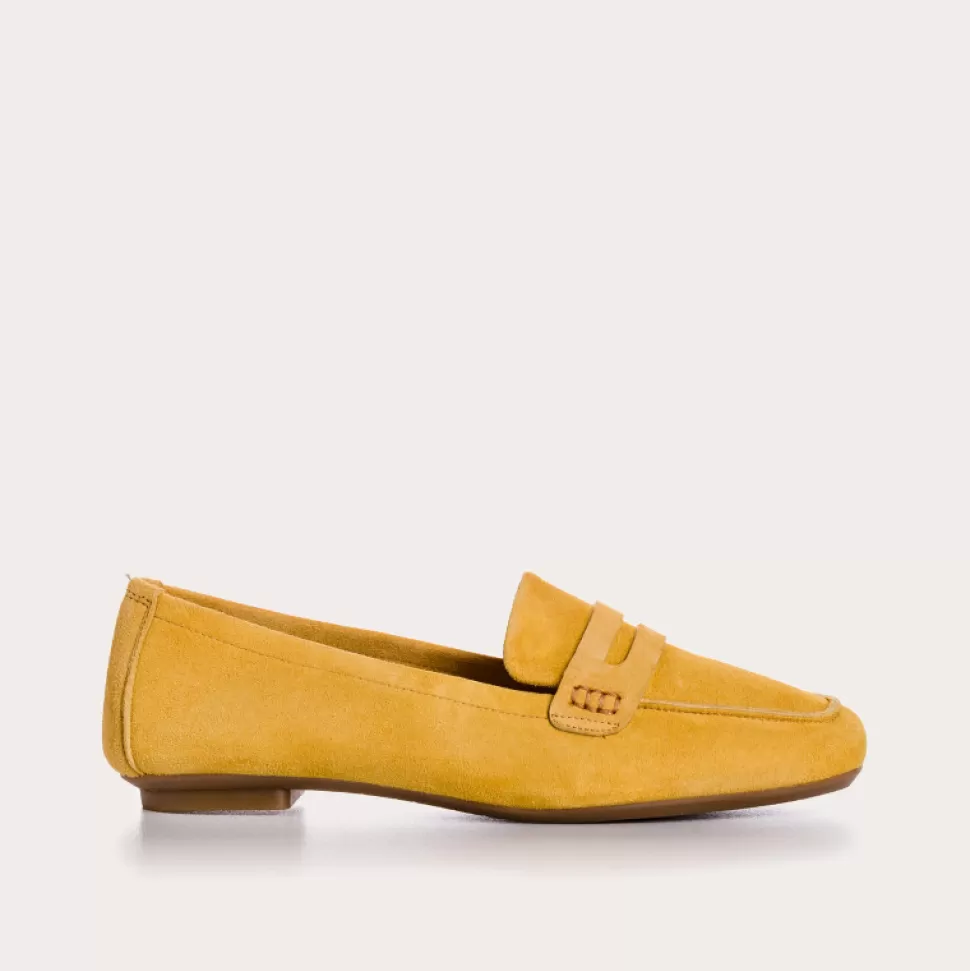 Mocassins^Reqins Mocassins Hema Cuir Velours Cc Jaune, Ocre