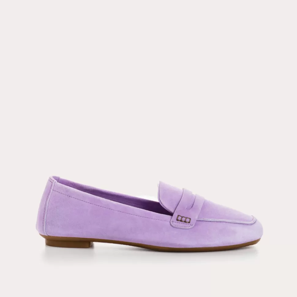 Mocassins^Reqins Mocassins Hema Cuir Velours Cc Lavande