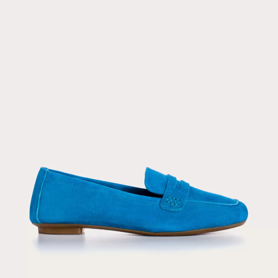 Mocassins^Reqins Mocassins Hema Cuir Velours Cc Turquoise