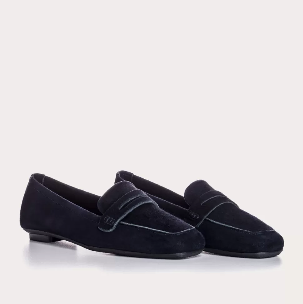 Mocassins^Reqins Mocassins Hema Cuir Velours Cc Bleu