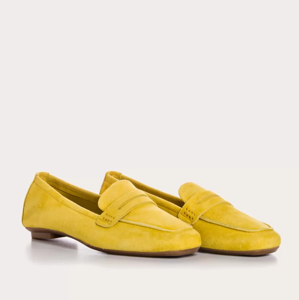 Mocassins^Reqins Mocassins Hema Cuir Velours Cc Jaune, Jaune