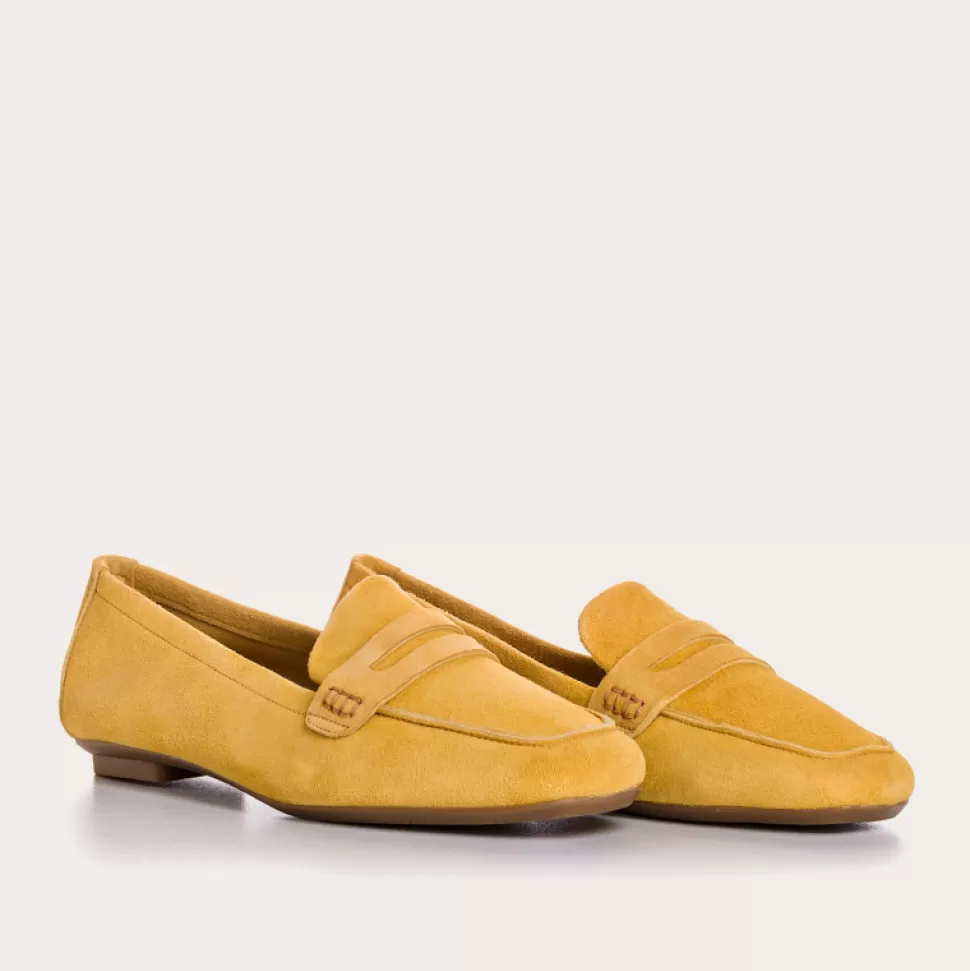 Mocassins^Reqins Mocassins Hema Cuir Velours Cc Jaune, Ocre