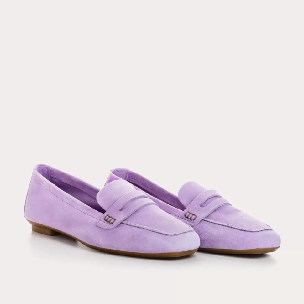 Mocassins^Reqins Mocassins Hema Cuir Velours Cc Lavande