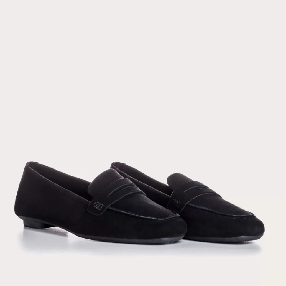 Mocassins^Reqins Mocassins Hema Cuir Velours Cc Noir