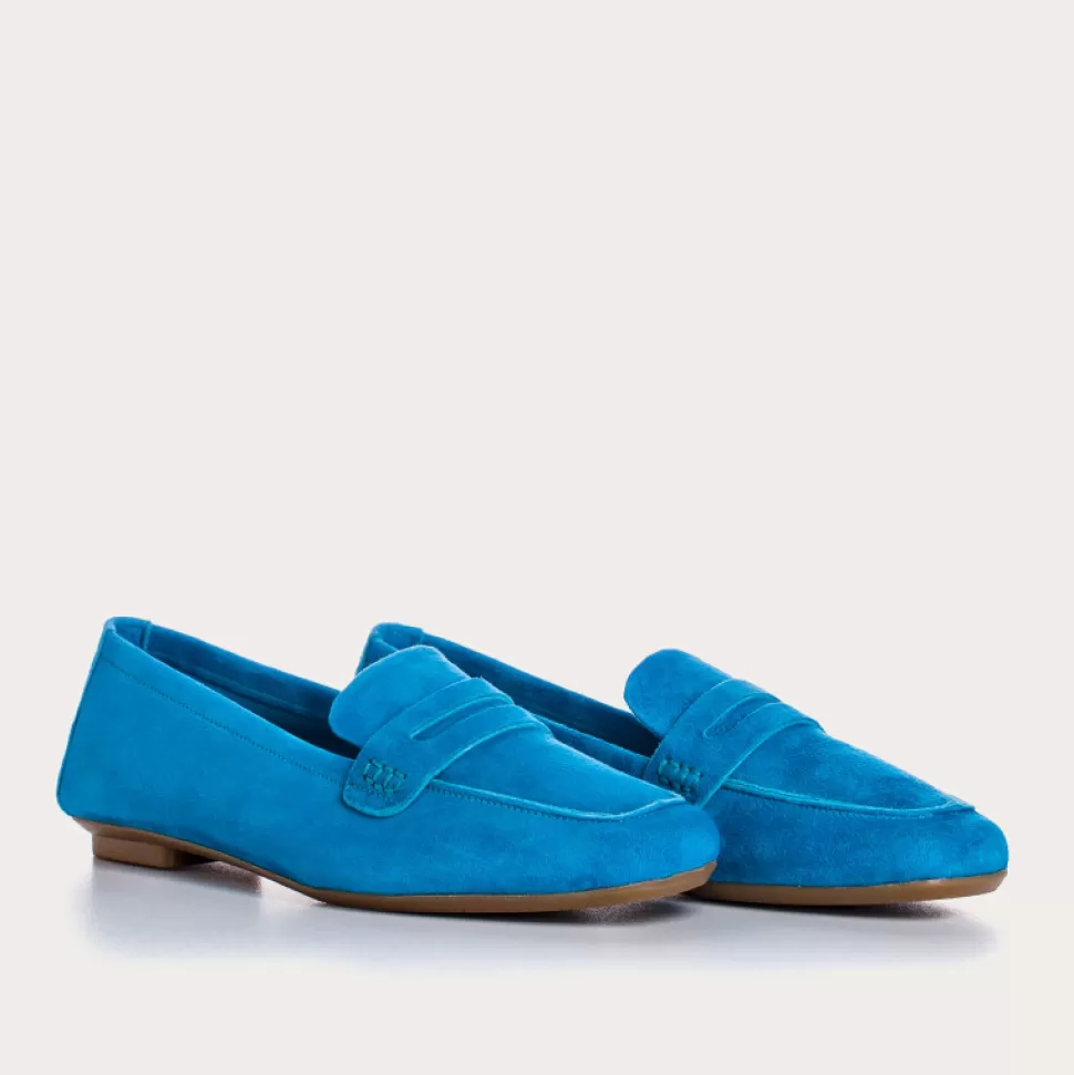 Mocassins^Reqins Mocassins Hema Cuir Velours Cc Turquoise