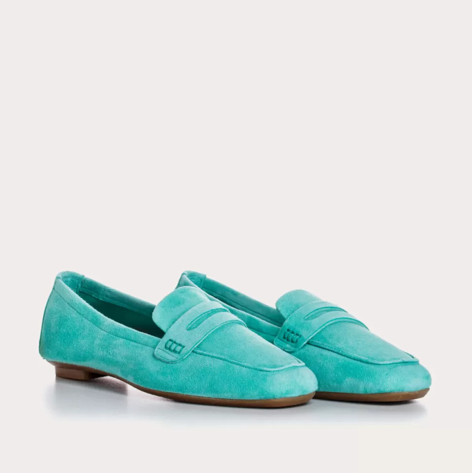 Mocassins^Reqins Mocassins Hema Cuir Velours Cc Aqua