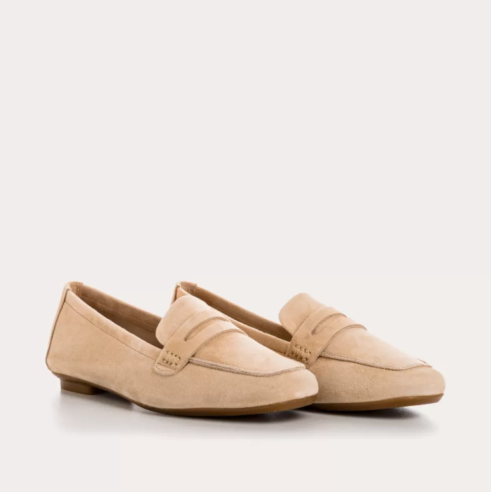 Mocassins^Reqins Mocassins Hema Cuir Velours Cc Rose, Nude