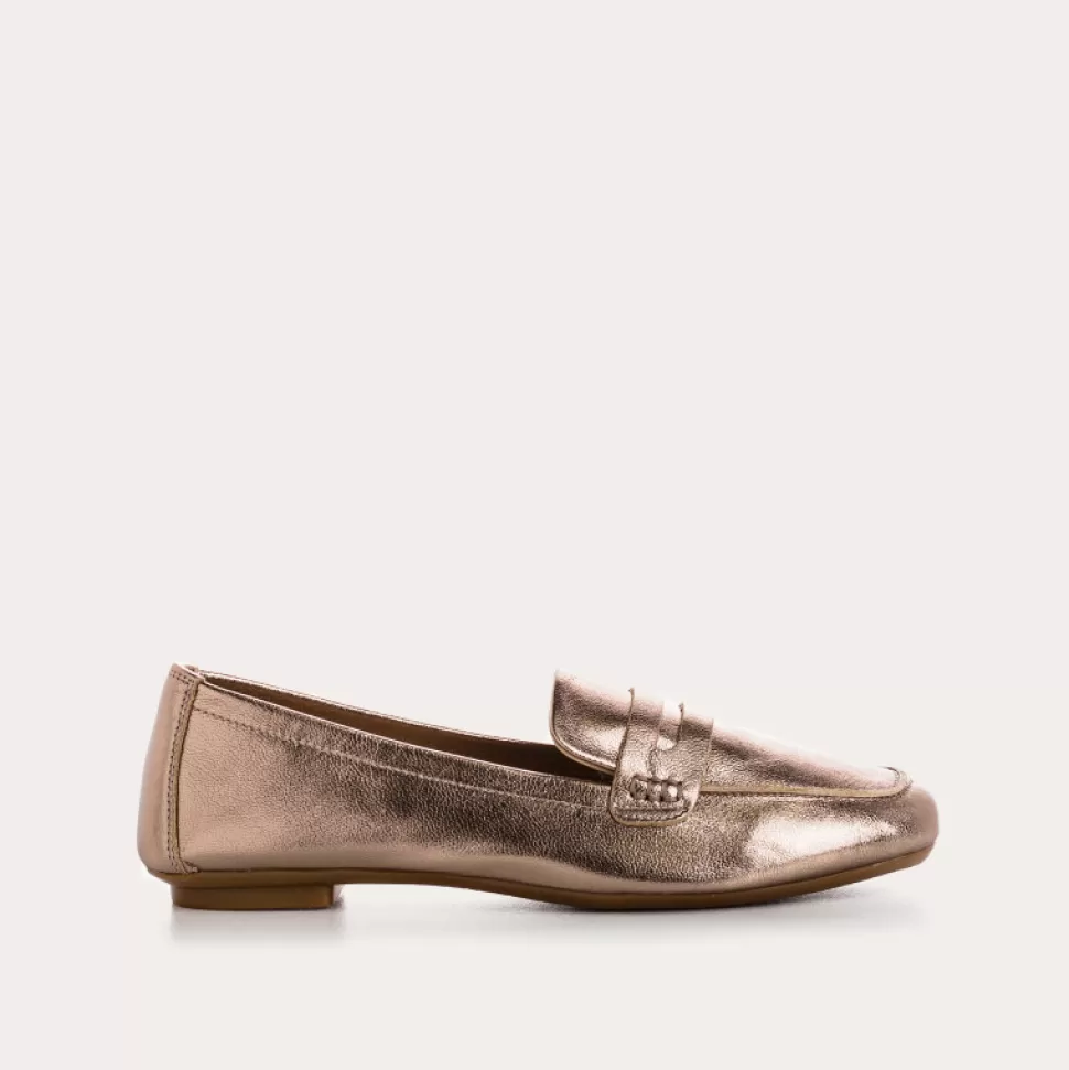 Mocassins^Reqins Mocassins Hema Eclat Metallique, Champagne