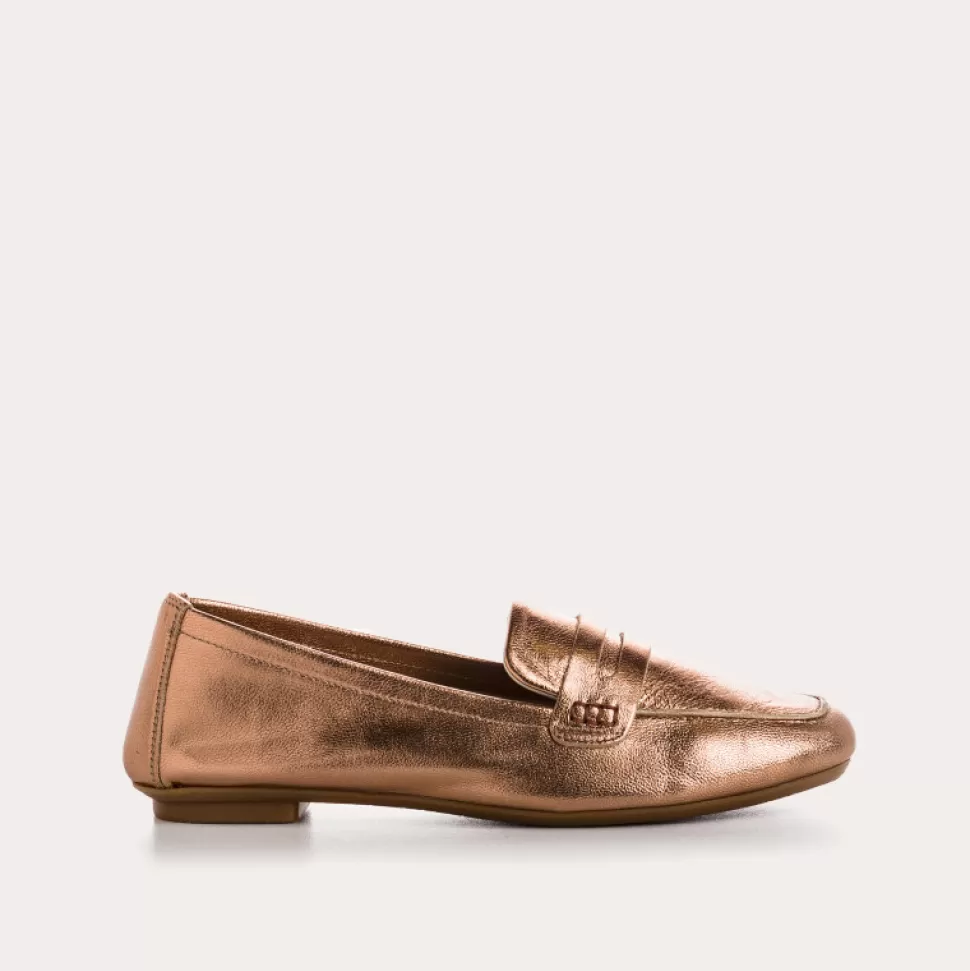 Mocassins^Reqins Mocassins Hema Eclat Cuivre, Metallique