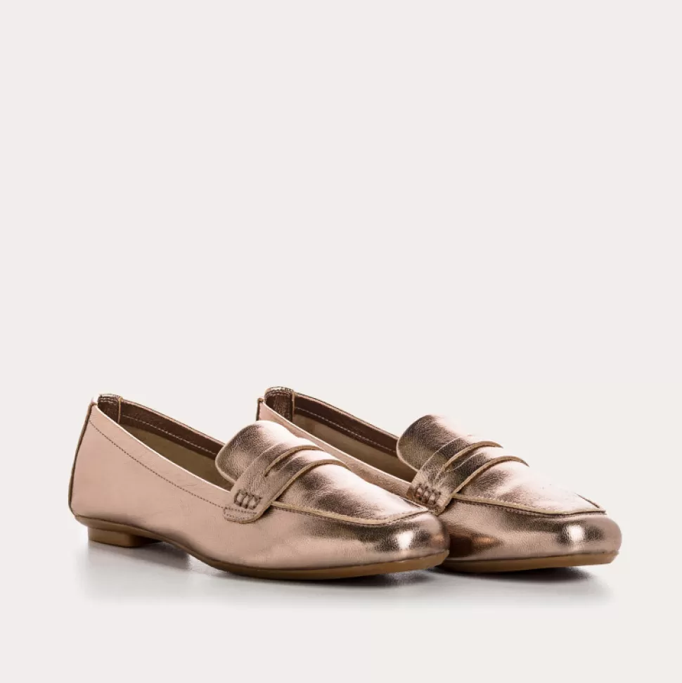 Mocassins^Reqins Mocassins Hema Eclat Metallique, Champagne