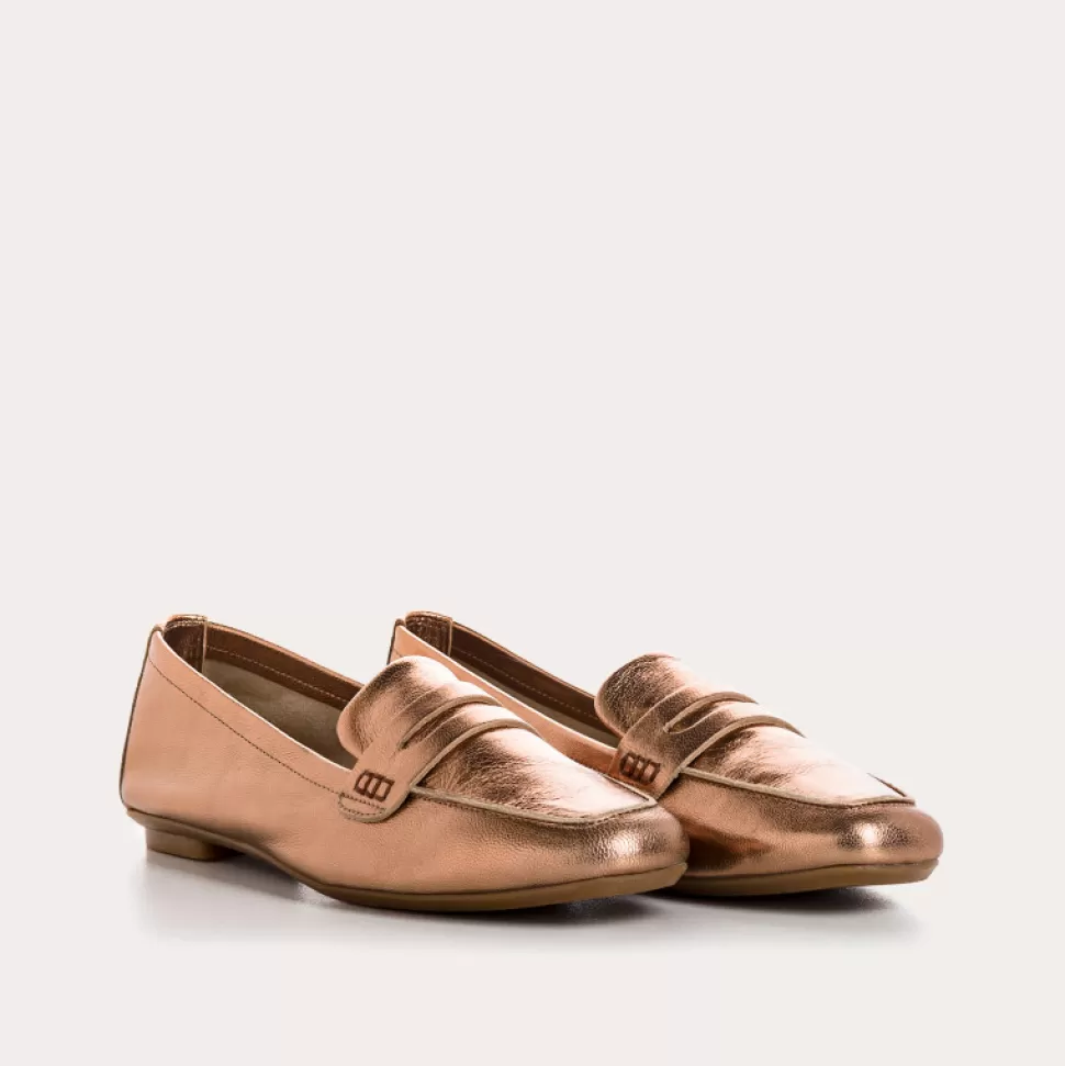 Mocassins^Reqins Mocassins Hema Eclat Cuivre, Metallique