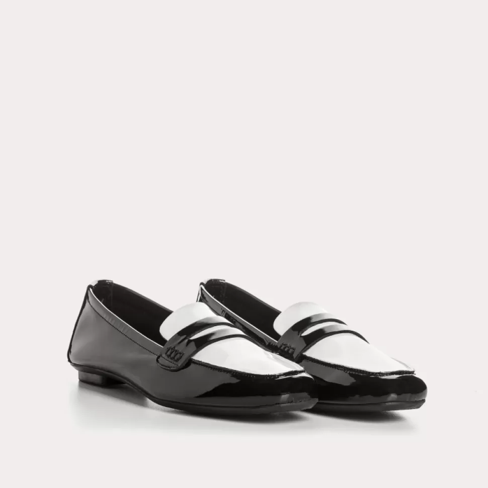 Mocassins^Reqins Mocassins Hema Vernis Noir, Noir/Off White