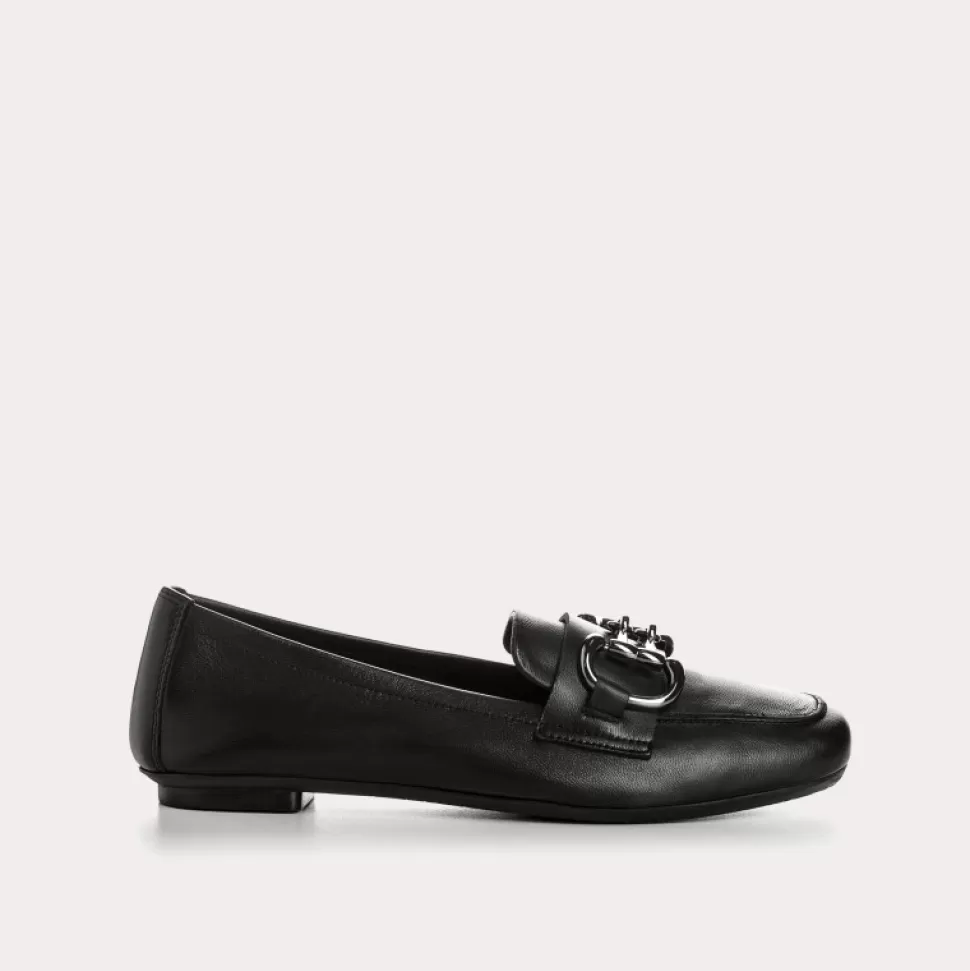Mocassins^Reqins Mocassins Hinder Cuir Noir, Noir