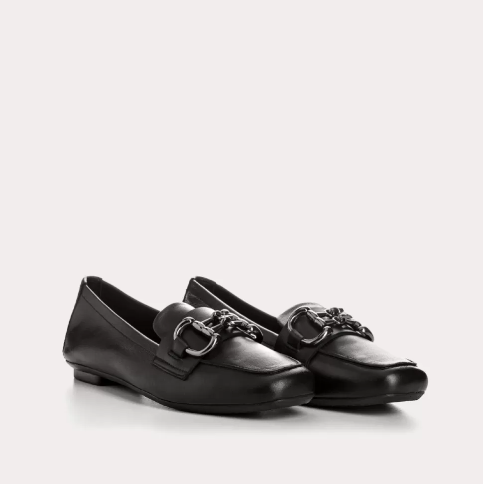 Mocassins^Reqins Mocassins Hinder Cuir Noir, Noir